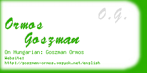 ormos goszman business card